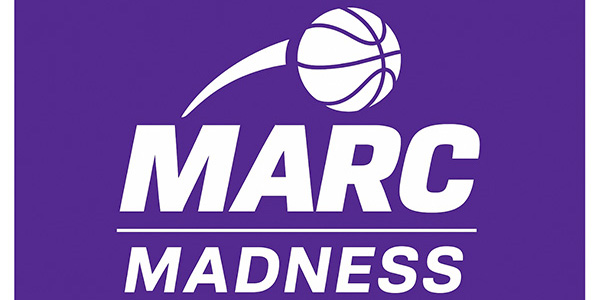 Graphic that reads 'MARC Madness' with a basketball on a purple background.